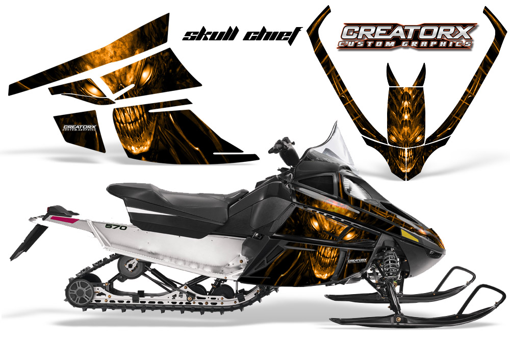 Arctic Cat F Series Graphics Kit Skull Chief sm Orange